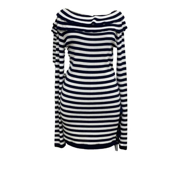 Sonia Rykiel Dresses & Skirts - $755🔥Sonia Rykiel Paris Striped Dress Size M Long Sleeve Knee Length NWT
